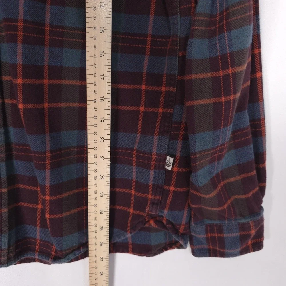 THE NORTH FACE Mens Shirt Plaid MEDIUM Flannel‎ Lined Brown 100% Cotton